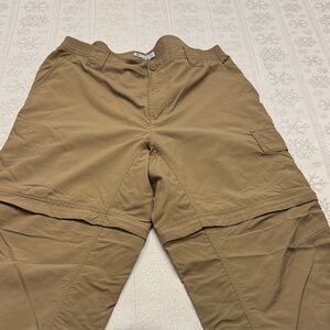 Men's Columbia Tan Cargo Pants with zip off legs